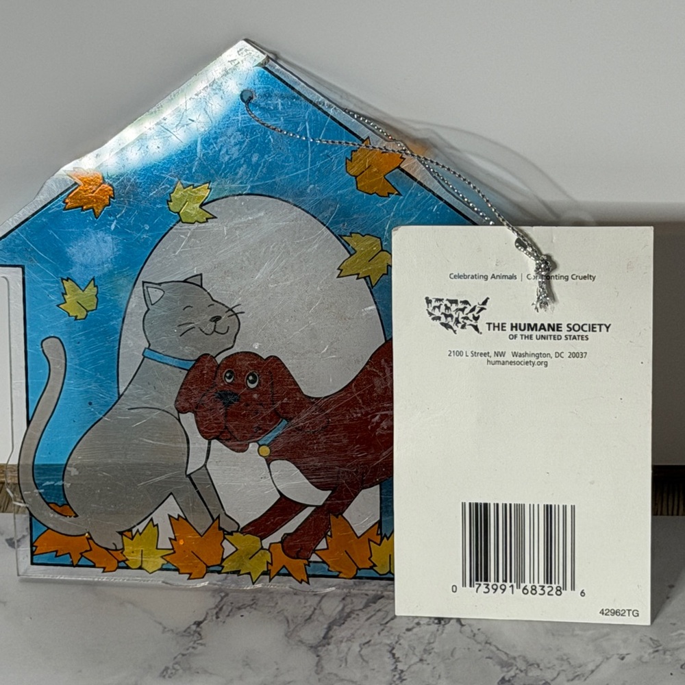 Humane Society Foil Pet Ornament – Cat & Dog – New